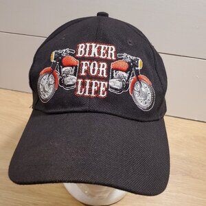 BIKER FOR LIFE Dad Trucker Hat Strapback canada black motorcycle